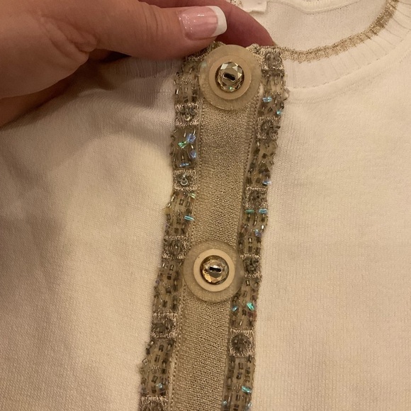 Escada beautiful cream button up lightweight sweater - Picture 7 of 12